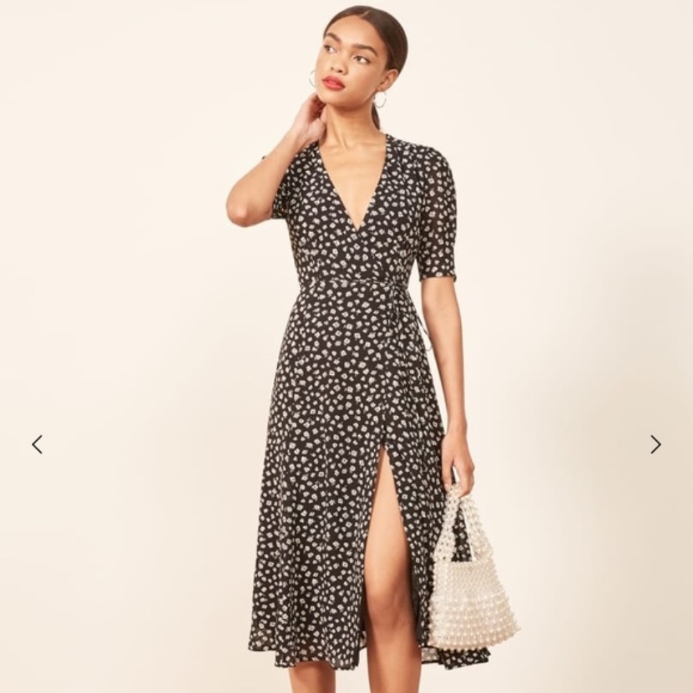 Reformation Mona Midi Wrap Dress